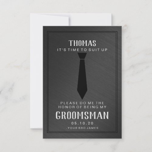 Groomsman Card _ Black Tied II Off Black