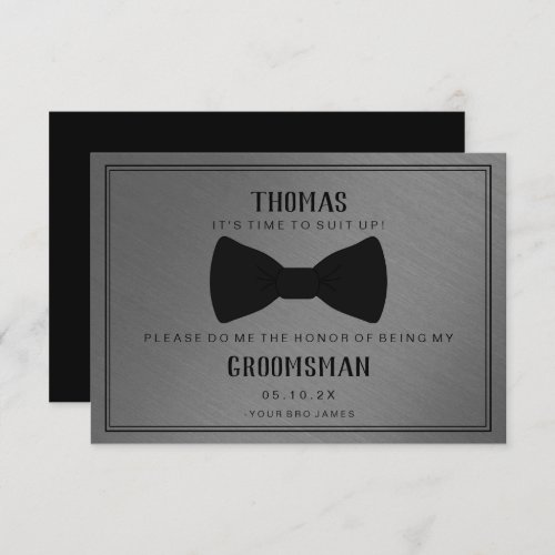 Groomsman Card _ Black Tied III Dark Grey