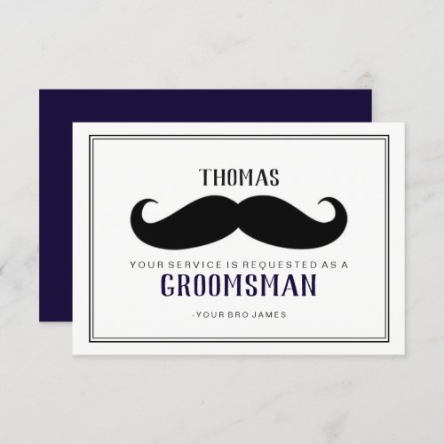 Groomsman Card _ Your Stache Blue