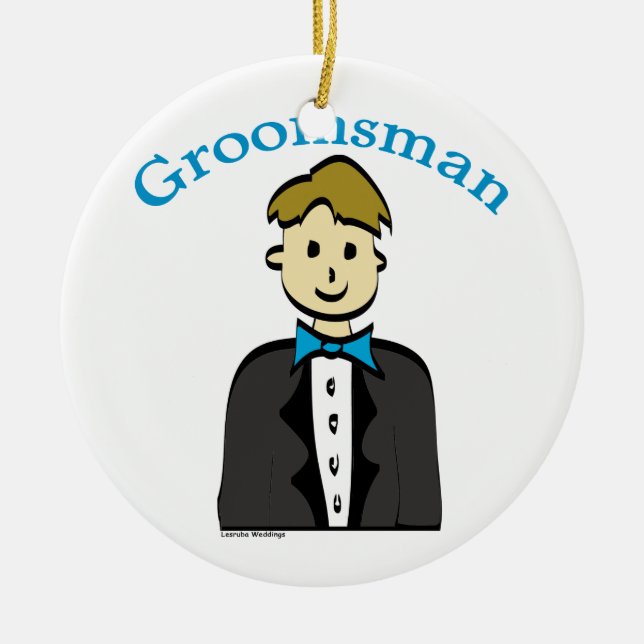 Groomsman Ceramic Ornament (Front)