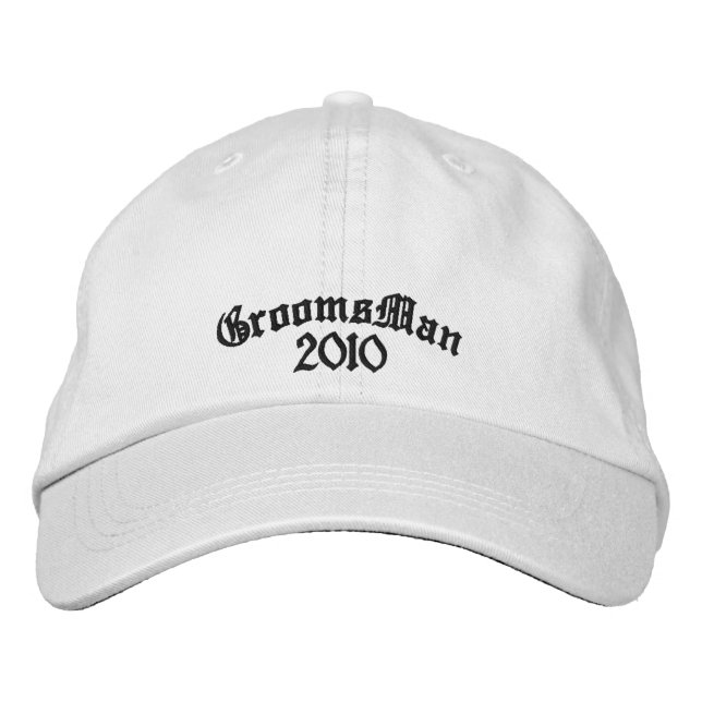 Groomsman change to current year embroidered baseball cap (Front)