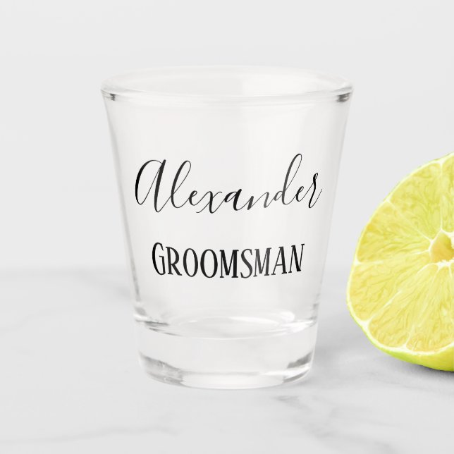 Groomsman Charm Shot Glass (Front)