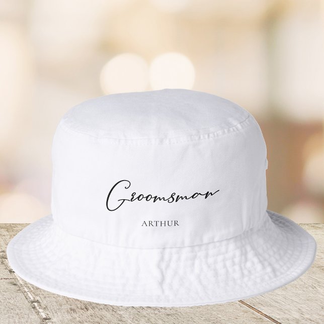 Groomsman Chic Customized Bachelor Party Wedding Bucket Hat (Creator Uploaded)