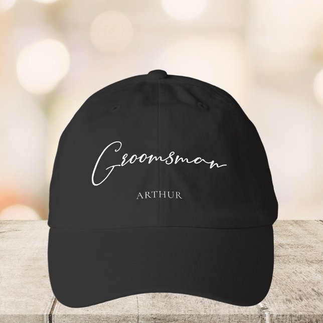 Groomsman Chic Personalized Bachelor Party Hat (Creator Uploaded)