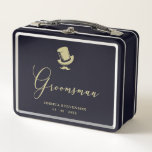 Groomsman Chic Wedding Minimalist Metal Lunch Box<br><div class="desc">Groomsman Chic Wedding Minimalist Metal Box. Perfect Gift for the groom team. IMPORTANT NOTICE: This design is part of a collection and has other coordinated elements that you can find in my store. Sometimes it can be difficult to aesthetically align and put texts or initials on the designs, if so...</div>