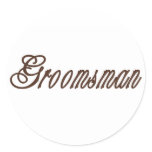 Groomsman Classy Browns Classic Round Sticker