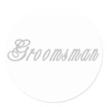 Groomsman Classy Grays Classic Round Sticker