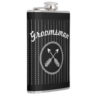 Groomsman Crossed Arrows Any Custom Color Flask
