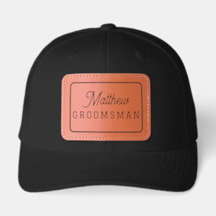 Groomsman Custom Name Bachelor Party Leather Patch Hat