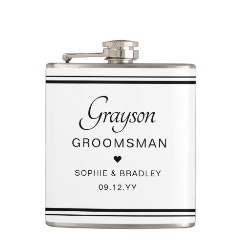 Groomsman Custom Personalised Wedding Party  Flask