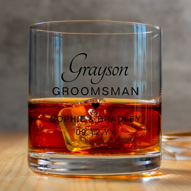 Groomsman Custom Personalized Name Wedding Whiskey Glass (Creator Uploaded)