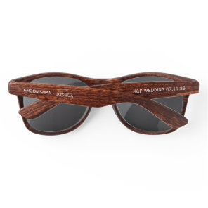 Groomsman Custom Rustic Wedding Wood Style Sunglasses