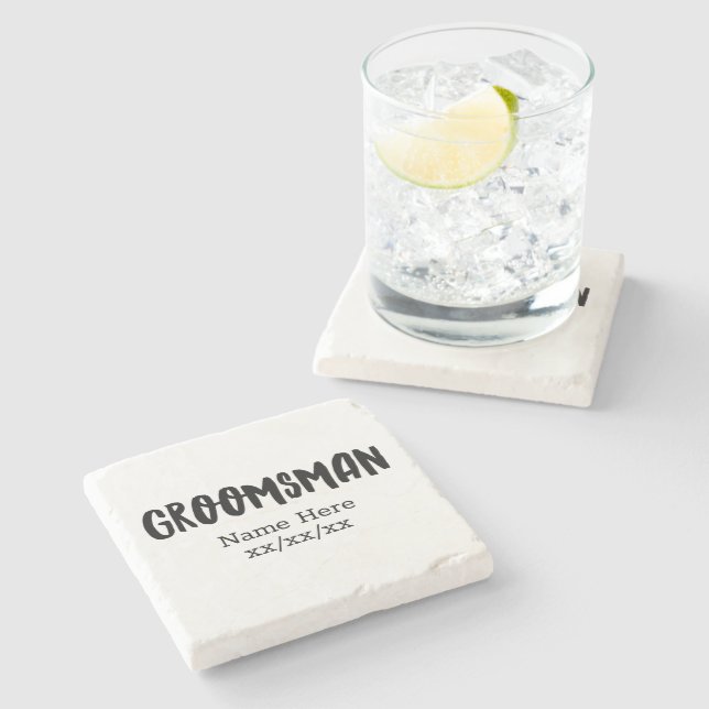 Groomsman Custom Stone Coaster (Side)