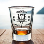 Groomsman Custom Tuxedo Wedding Favor Shot glass<br><div class="desc">Groomsman Custom Tuxedo Wedding Gift Shot glass is the perfect gift for your Groomsman!</div>