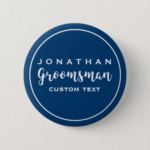 Groomsman Custom Wedding Favor Modern Monogram Pinback Button