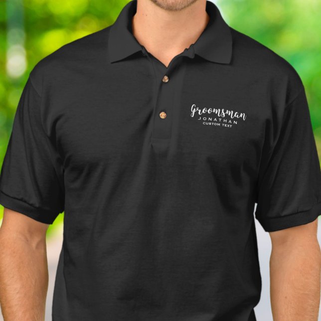 Groomsman Custom Wedding Favor Modern Monogram Polo Shirt (Creator Uploaded)