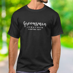 Groomsman Custom Wedding Favor Modern Monogram T-Shirt
