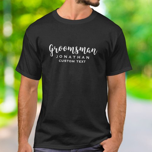 Groomsman Custom Wedding Favor Modern Monogram T_Shirt