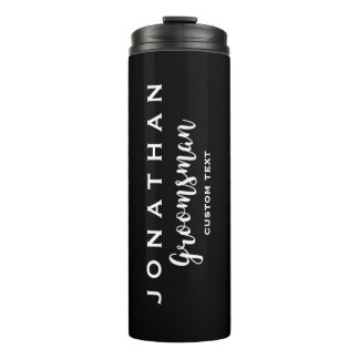 Groomsman Custom Wedding Favor Modern Monogram Thermal Tumbler