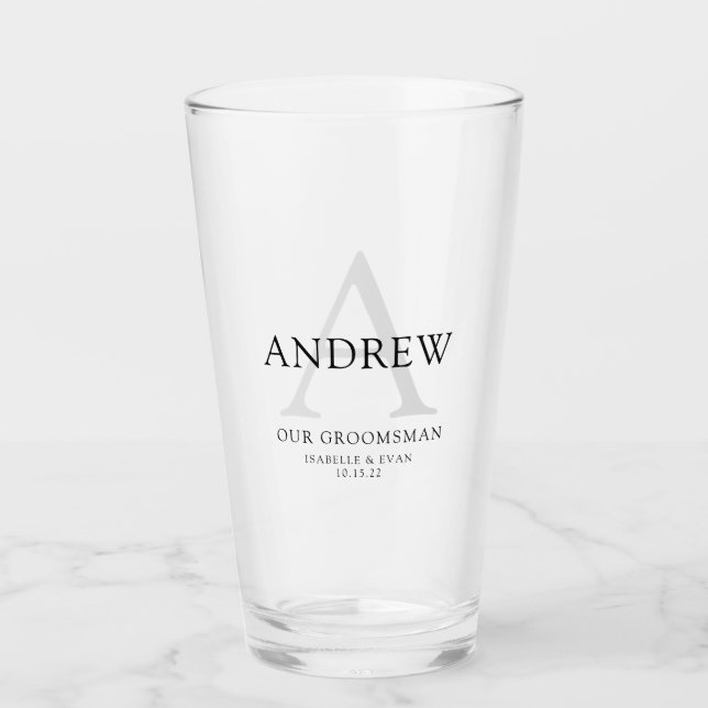 Groomsman Drinking Glass (Front)