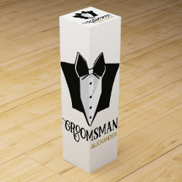 Groomsman Elegant with a bow tie Wine Gift Box