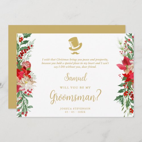 Groomsman Fancy Luxury Christmas Proposal Card