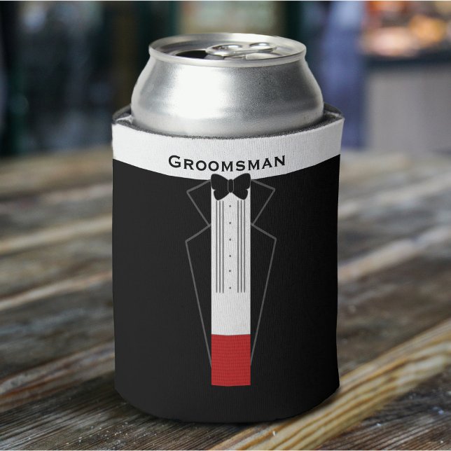 Groomsman Favor Tuxedo Wedding Can Cooler (Creator Uploaded)