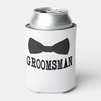 Groomsman For Him Wedding Can Cooler by MoeWampum at Zazzle