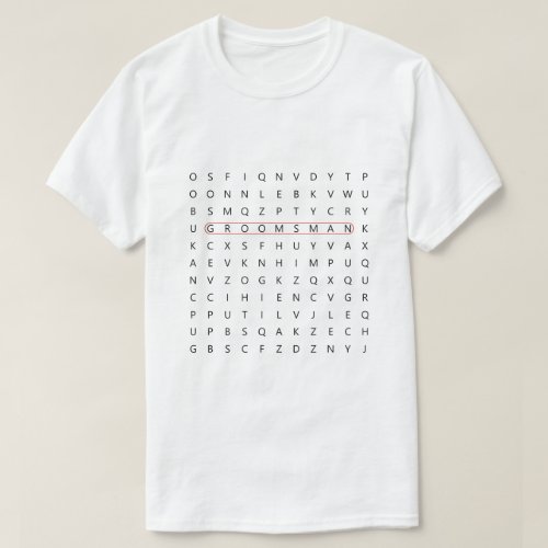 Groomsman Fun Wedding Word Search Bachelor Party T T_Shirt