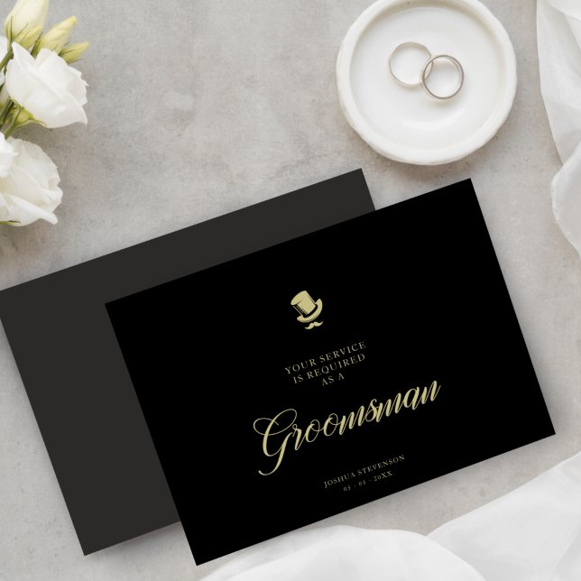 Groomsman Funny Wedding Minimalist Proposal Card (Creator Uploaded)