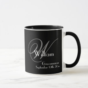 Groomsman Gift Chic Monogram Wedding Gift Coffee Mug