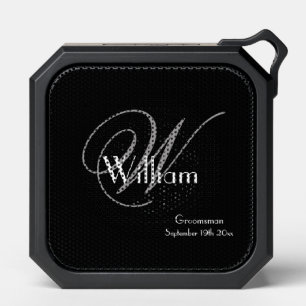 Groomsman Gift Classic Monogram Name Stylish Cool Bluetooth Speaker