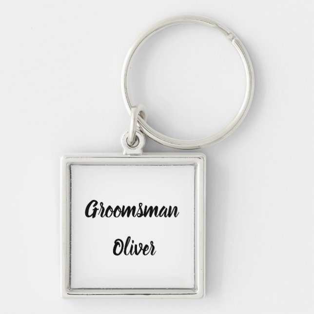 Groomsman Gift Custom Name Gifts Wedding  Keychain (Front)
