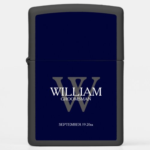 Groomsman Gift Elegant Monogram  Name Classic  Zippo Lighter