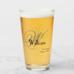 Groomsman Gift Elegant Monogram Name Date Beer  Glass<br><div class="desc">Groomsman Groomsmen Gift Elegant Monogram Personalized Name And Date Classic Beer Glass. Click personalize this template to customize it with the Groomsman's Monogram Last Name Initial, Groomsman's first name, and date quickly and easily. Groomsman Gift Elegant Monogram Name Date Beer Glass, is part of the Groomsman Gift Collection in this...</div>