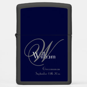 Groomsman Gift Modern Monogram Initial Name Cool Zippo Lighter