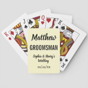 Groomsman Gift Modern Typography Wedding Poker Cards
