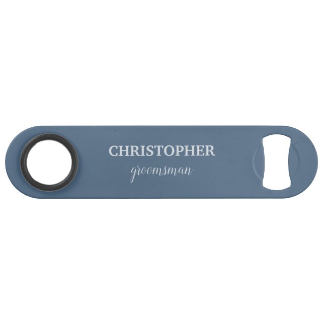 Groomsman Gift Personalized  Monogram Wedding Bar Key (Front (Horizontal))