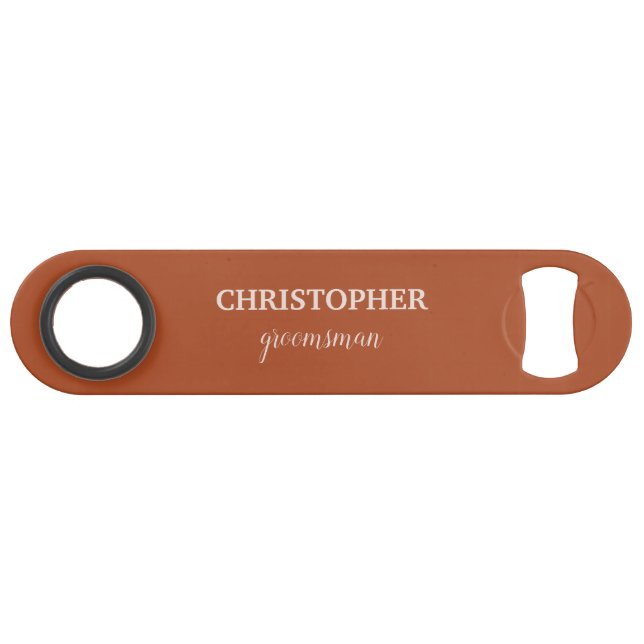 Groomsman Gift Personalized  Monogram Wedding Bar Key (Front (Horizontal))