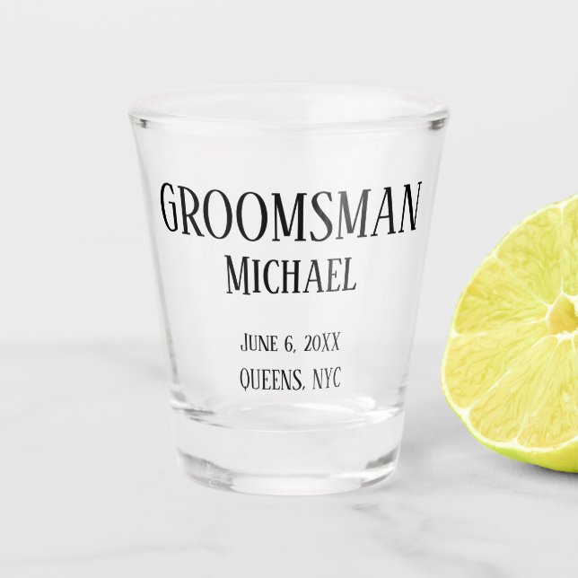 Groomsman Gift Personalized Shot Glass (Front)