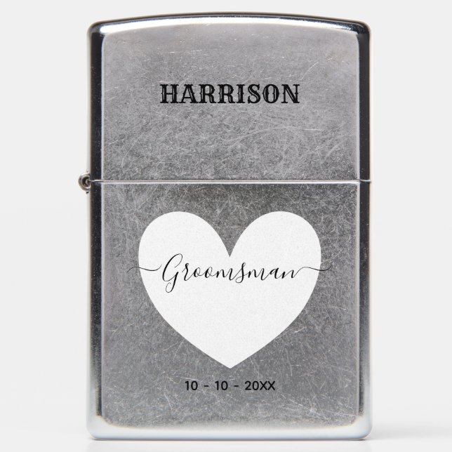 Groomsman Gift Personalized Zippo Lighter (Front)