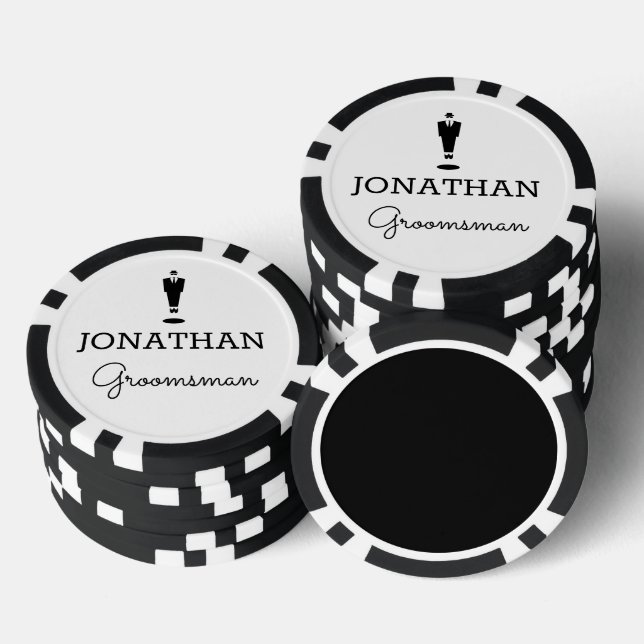 Groomsman Gift Wedding Party Custom Personalized Poker Chips (Stack)
