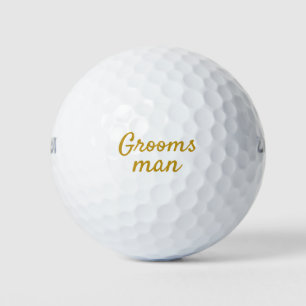 Groomsman Gold and White Souvenir Golf Balls
