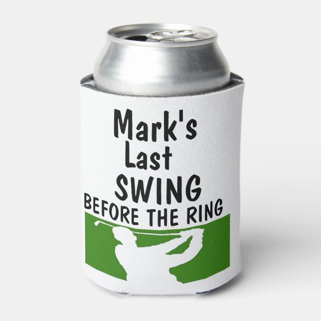 Groomsman Golf Bachelor Party Custom Golfer Can Cooler (Can Front)