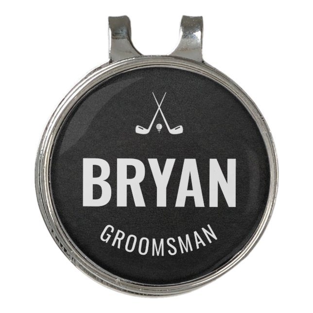 Groomsman Golf Hat Clip & Ball Marker (Front)