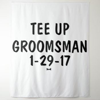 Groomsman Golf Invite Tapestry by MoeWampum at Zazzle