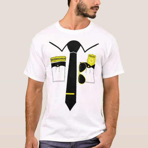 Groomsman Groom Squad Police Dress FBI Funny Gift T_Shirt