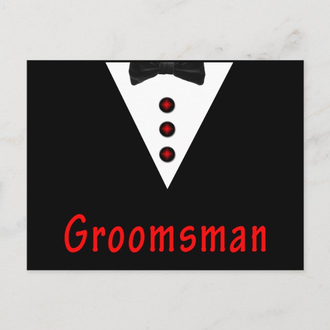 Groomsman In Tux Postcard (Front)
