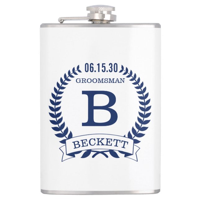 Groomsman Initials Flask (Front)