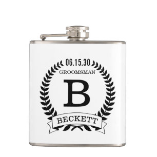 Groomsman Initials Flask